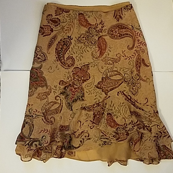 Ralph Lauren Chaps Paisley Skirt Large - Picture 1 of 3